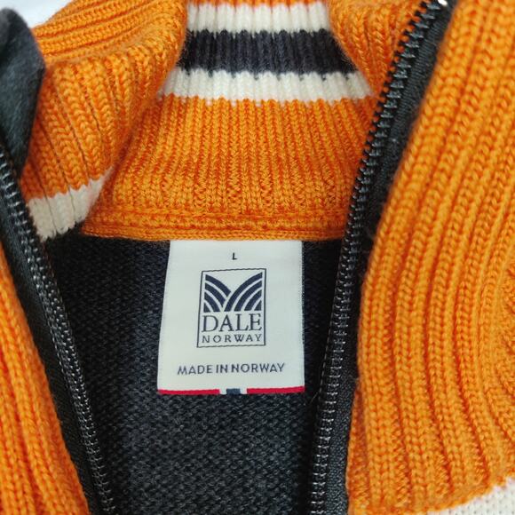 Dale of Norway Lahti Merino Wool Fair Isle 1/4 Zip Sweater Large Ski *Repaired - Picture 8 of 13